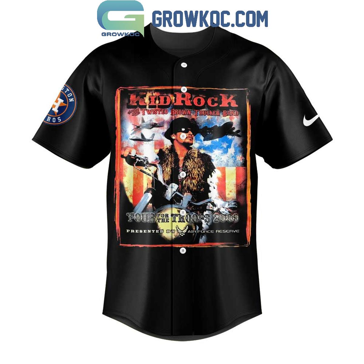 Houston Astros x Bryan I’m The Problem Tour Kid Rock Black Baseball Jersey