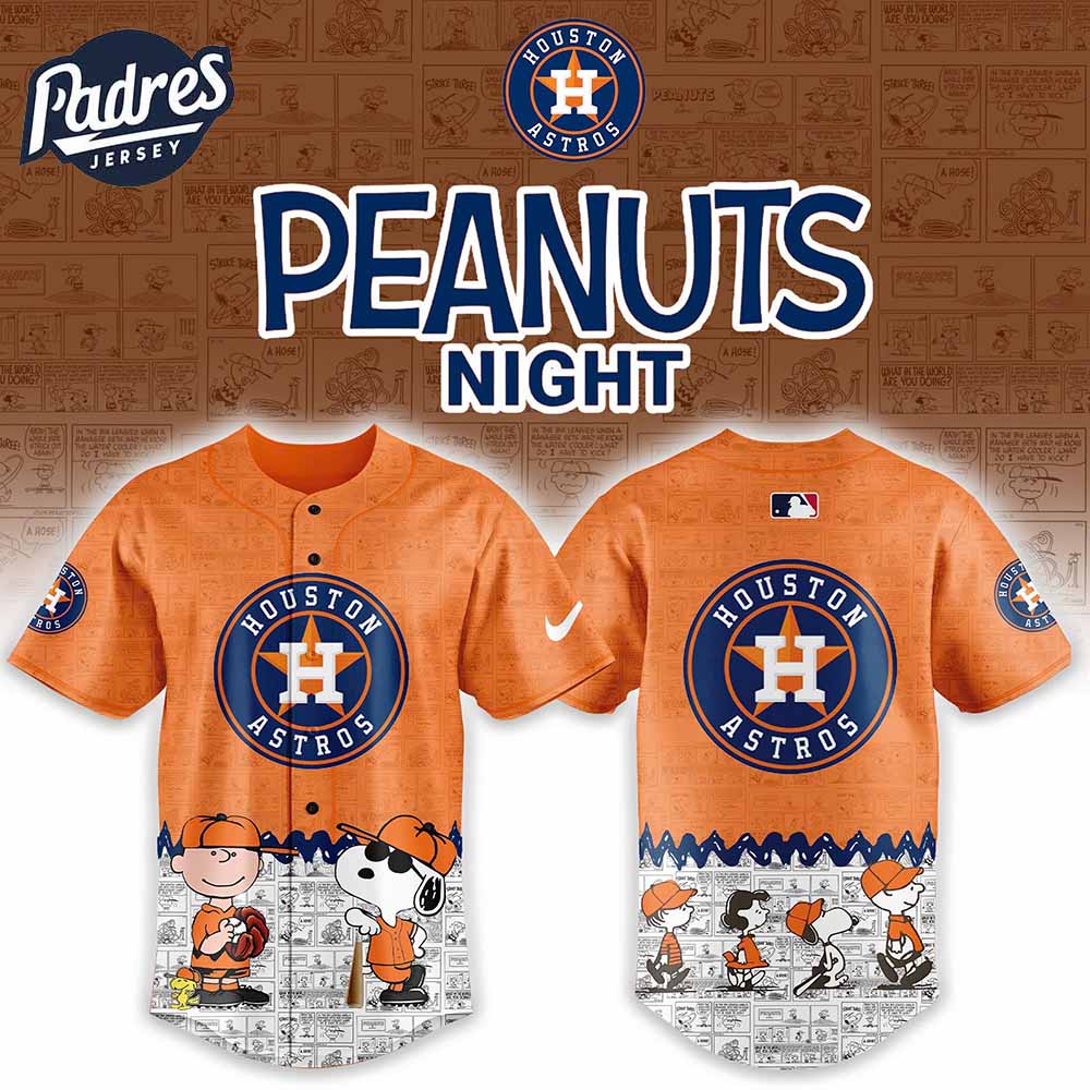 Houston Astros x Peanuts 75th Anniversary Baseball Jersey - Padres Jersey Oasis: Elevate Your Baseball Style Game...