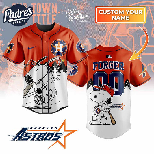 Houston Astros x Peanuts Personalized Baseball Jersey For Fans - Padres Jersey Oasis: Elevate Your Baseball... (Image 1)