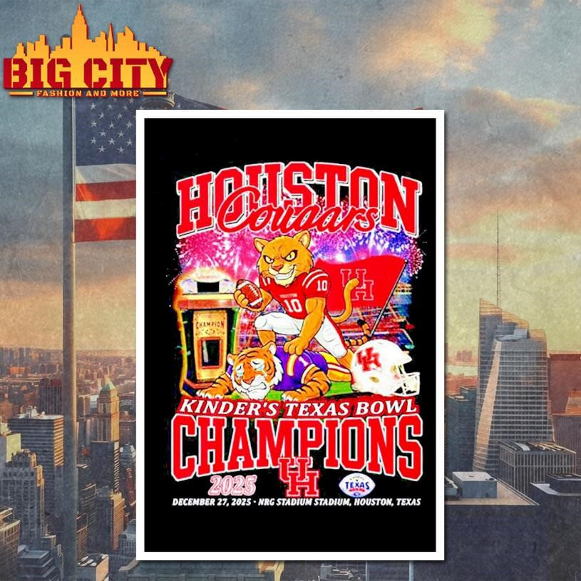 Houston Cougars 2025 Kinder’s Texas Bowl Champions mascot Shirt