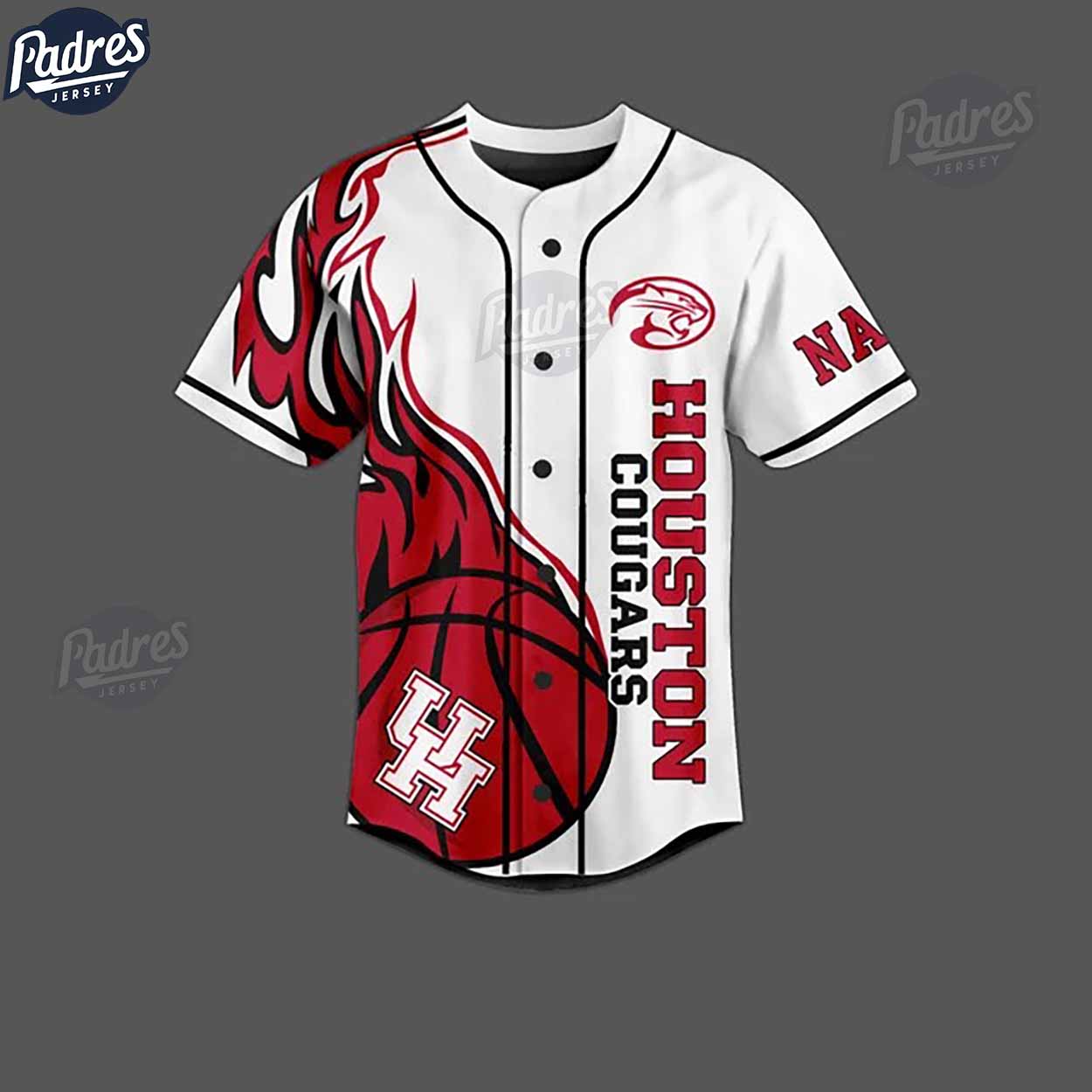 Houston Cougars Basketball Go Coogs Custom Baseball Jersey - Padres Jersey Oasis: Elevate Your Baseball Style... (Image 3)
