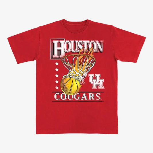 Houston Cougars Hoops Heavy Tee, NCAA Shirt, Vintage Football Shirt, Sport Tee, Graphic Shirt For Men, For Women Top...