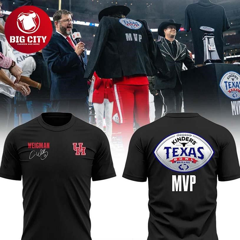 Houston Cougars Weigman MVP Texas Bowl Champions 2025 Two Sided Shirt