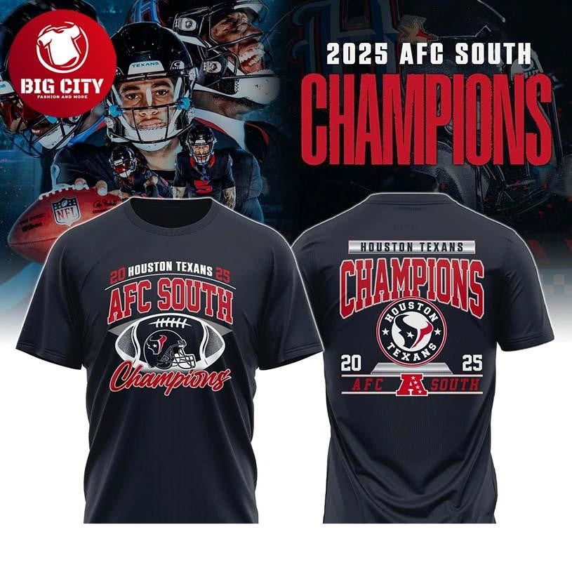 Houston Texans 2025 AFC South Champions For Fan Two Sided Shirt
