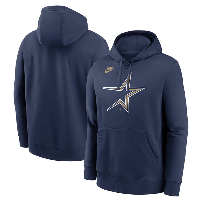 Houston Astros Navy Cooperstown Collection Logo Club Pullover Hoodie