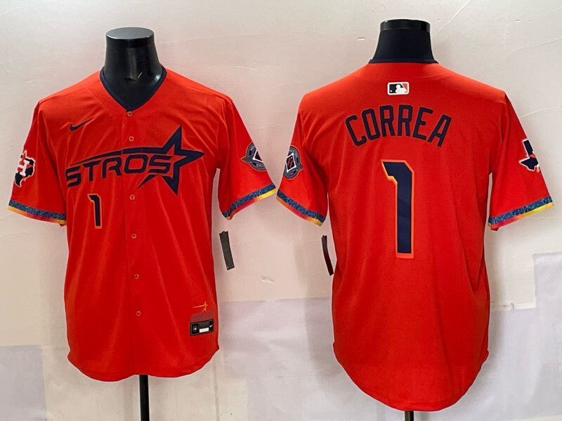 Houston Astros #1 Carlos Correa Astros 4 Collaboration Style 1