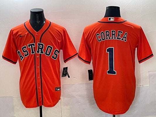 Houston Astros #1 Carlos Correa Astros Adult Style 2