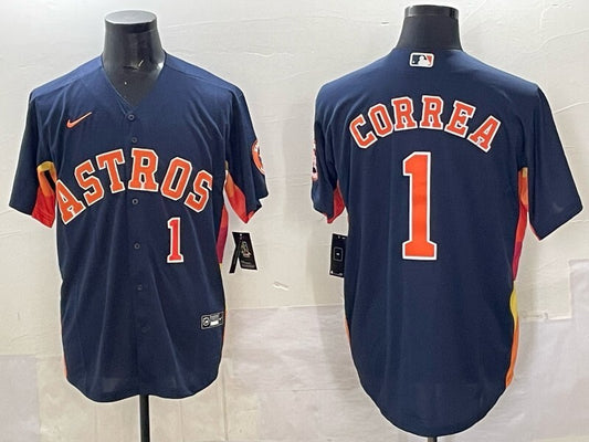 Houston Astros #1 Carlos Correa Astros Adult Style 3
