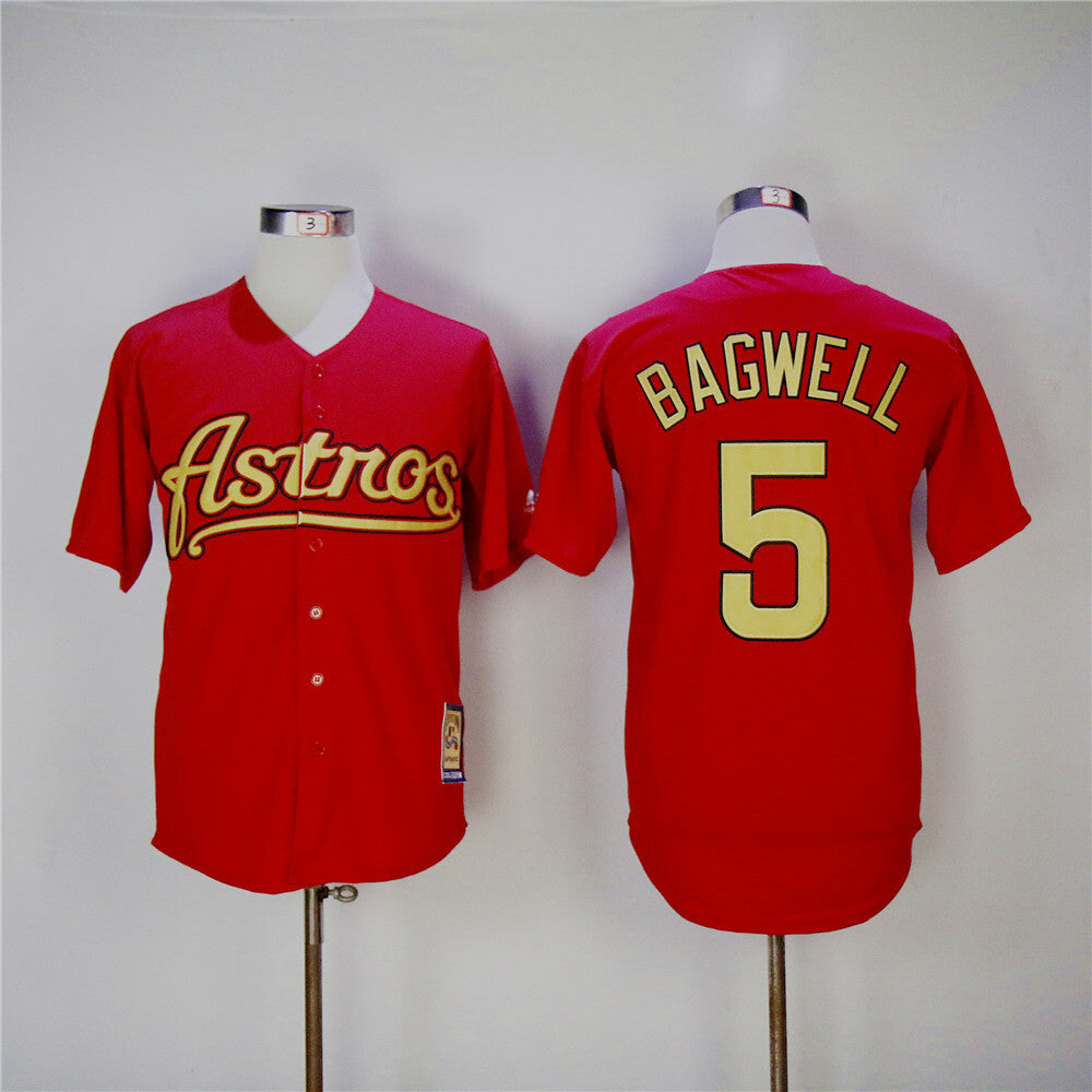 Houston Astros #5 Jeff Bagwell Astros 5 Red Inverted New Retro