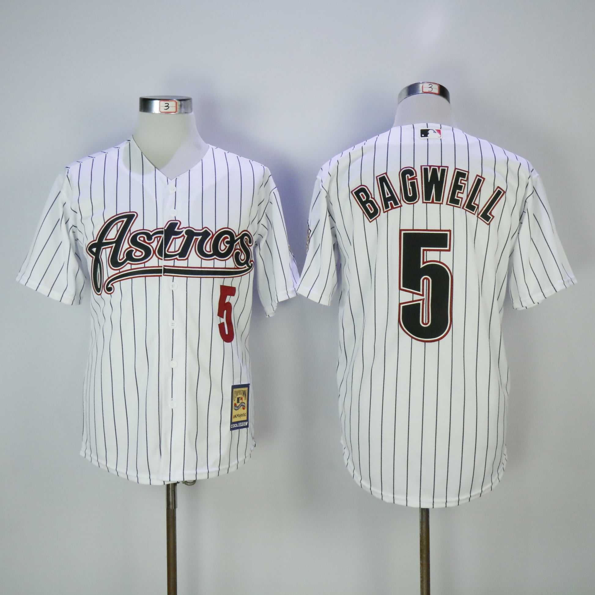 Houston Astros #5 Jeff Bagwell Astros 5 White Inverted