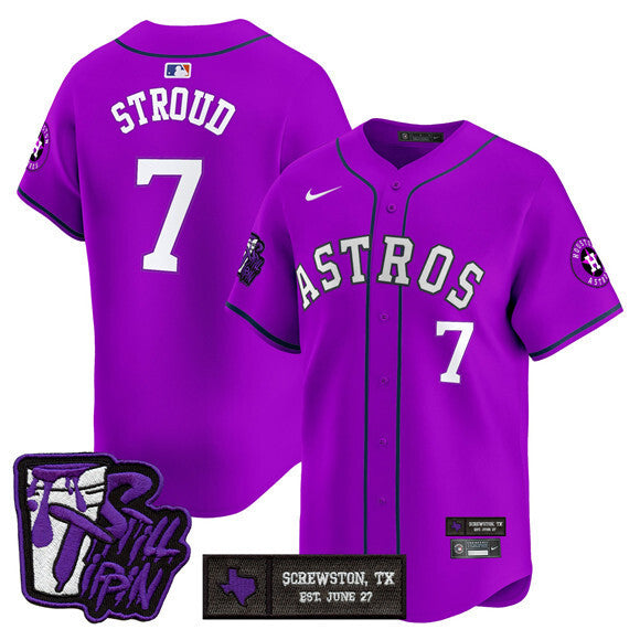 Houston Astros #7 C.J. Stroud DJ Screw Still Tippin Purple Patch Vapor Limited