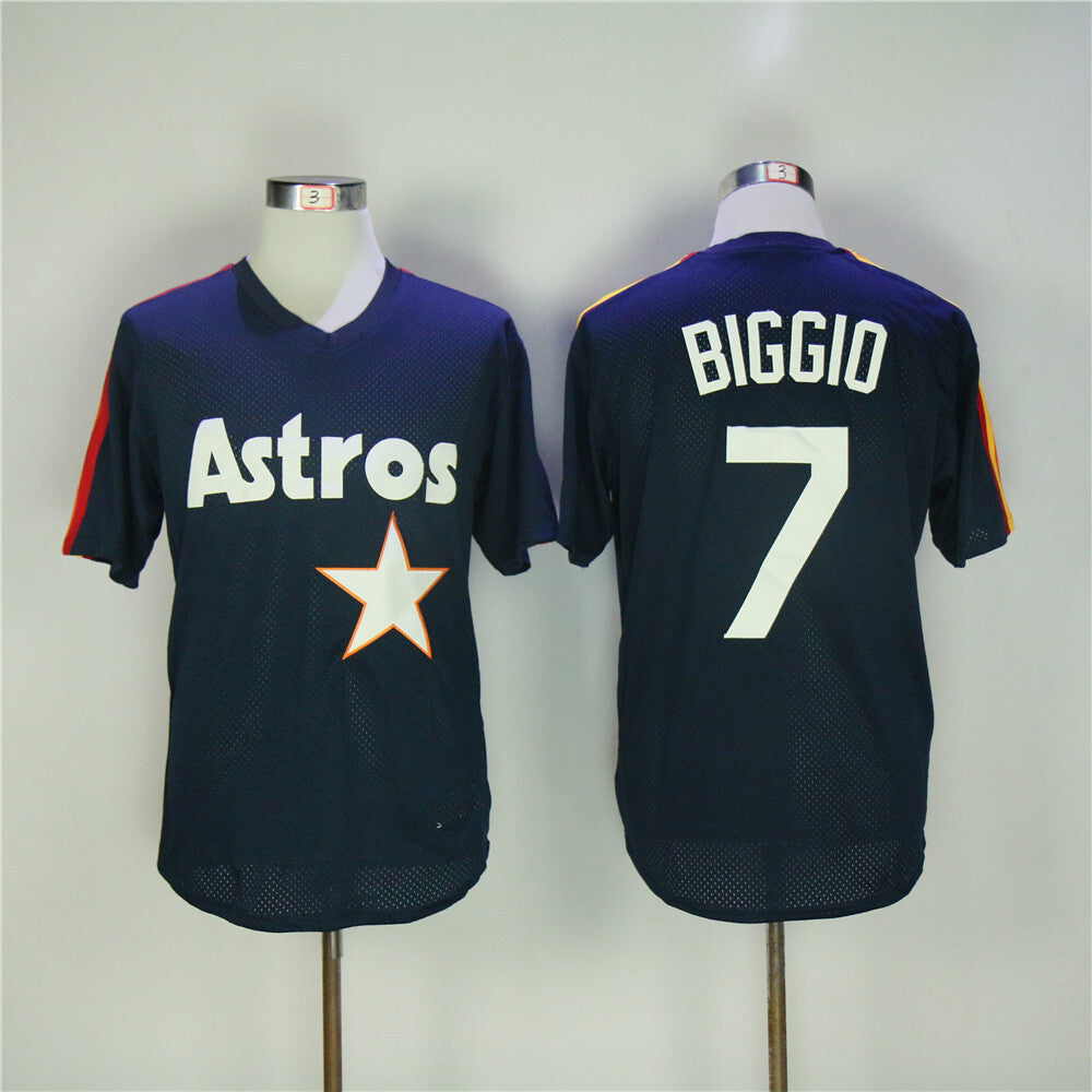 Houston Astros #7 Craig Biggio Astros 7 Blue BP Edition Retro
