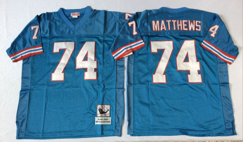 Houston Oilers #74 Bruce Matthews Throwback
