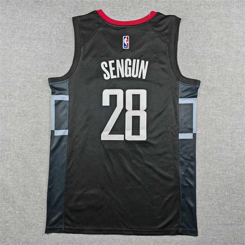 Houston Rockets #28 Alperen Sengun Rockets 28 Black Style 3