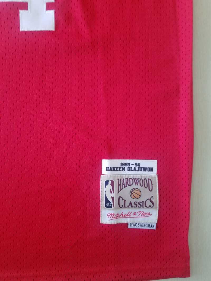 Houston Rockets #34 Hakeem Olajuwon Rockets 34 Retro Red Style 3