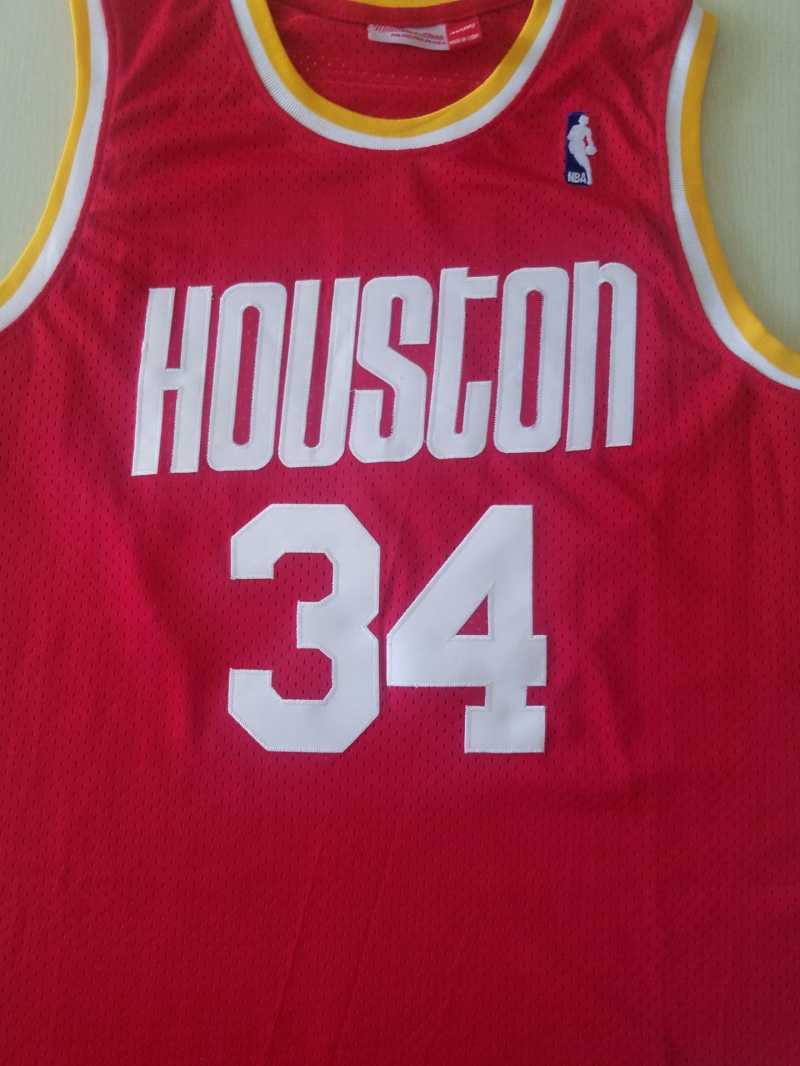 Houston Rockets #34 Hakeem Olajuwon Rockets 34 Retro Red Style 4