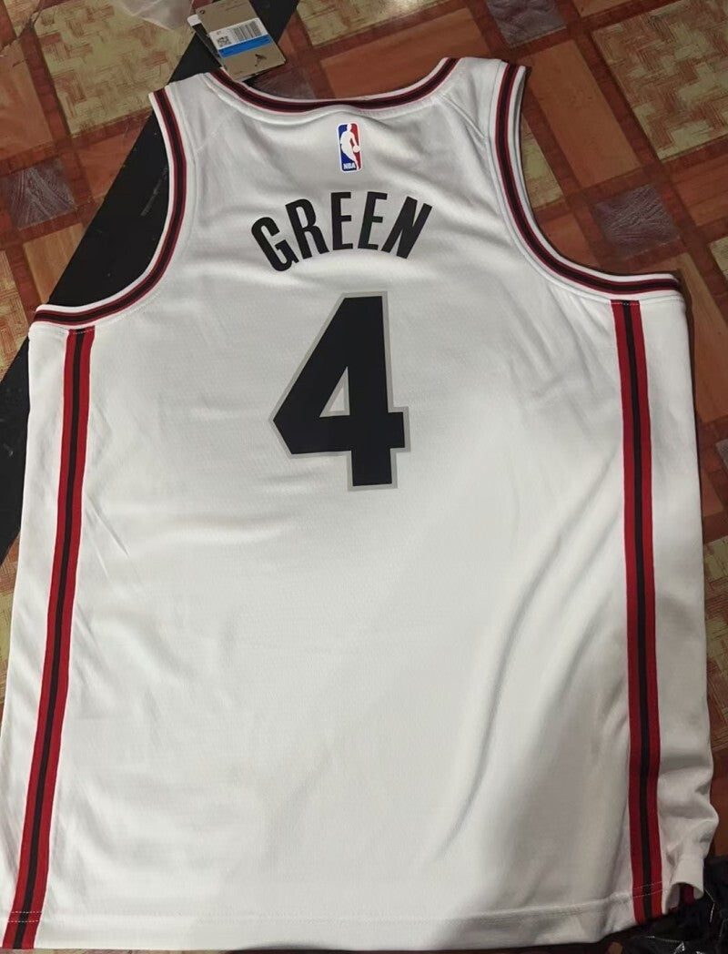 Houston Rockets #4 Jalen Green 25 Rockets City White Style 1
