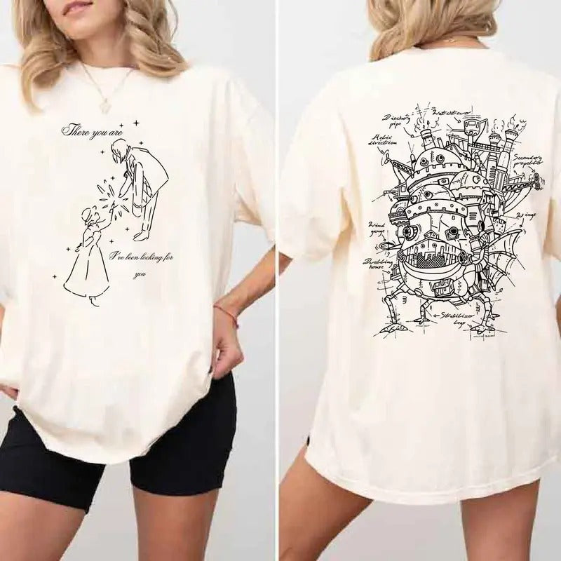 Howl's Moving Castle Movie Shirt, Howl T-Shirt, Studio Ghibli Shirt, Hayao Miyazaki, Studio Ghibli Gift,Anime Howls...
