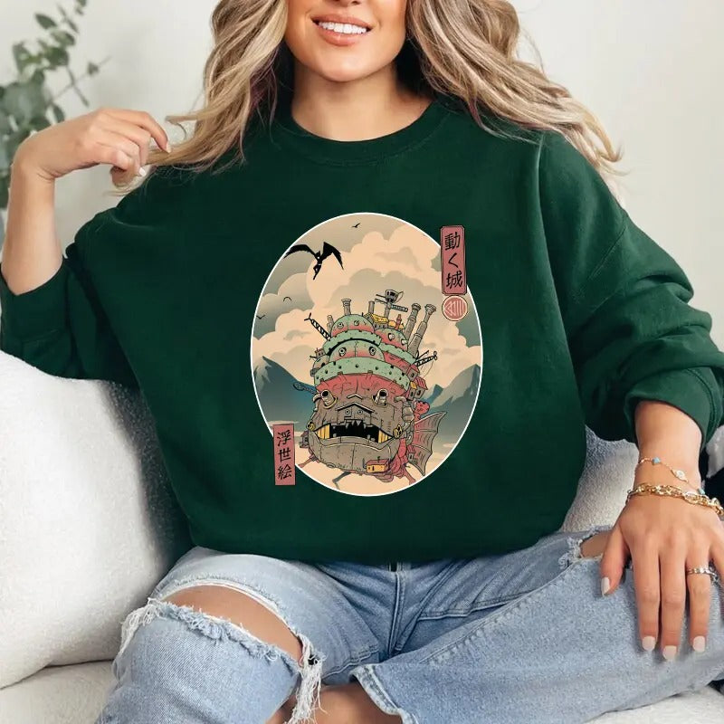 Howl's Moving Castle Sweatshirt, Howl and Sophie Shirt, Ghibli Shirt, Hayao Miyazaki, Studio Ghibli Gift, Anime Howls...