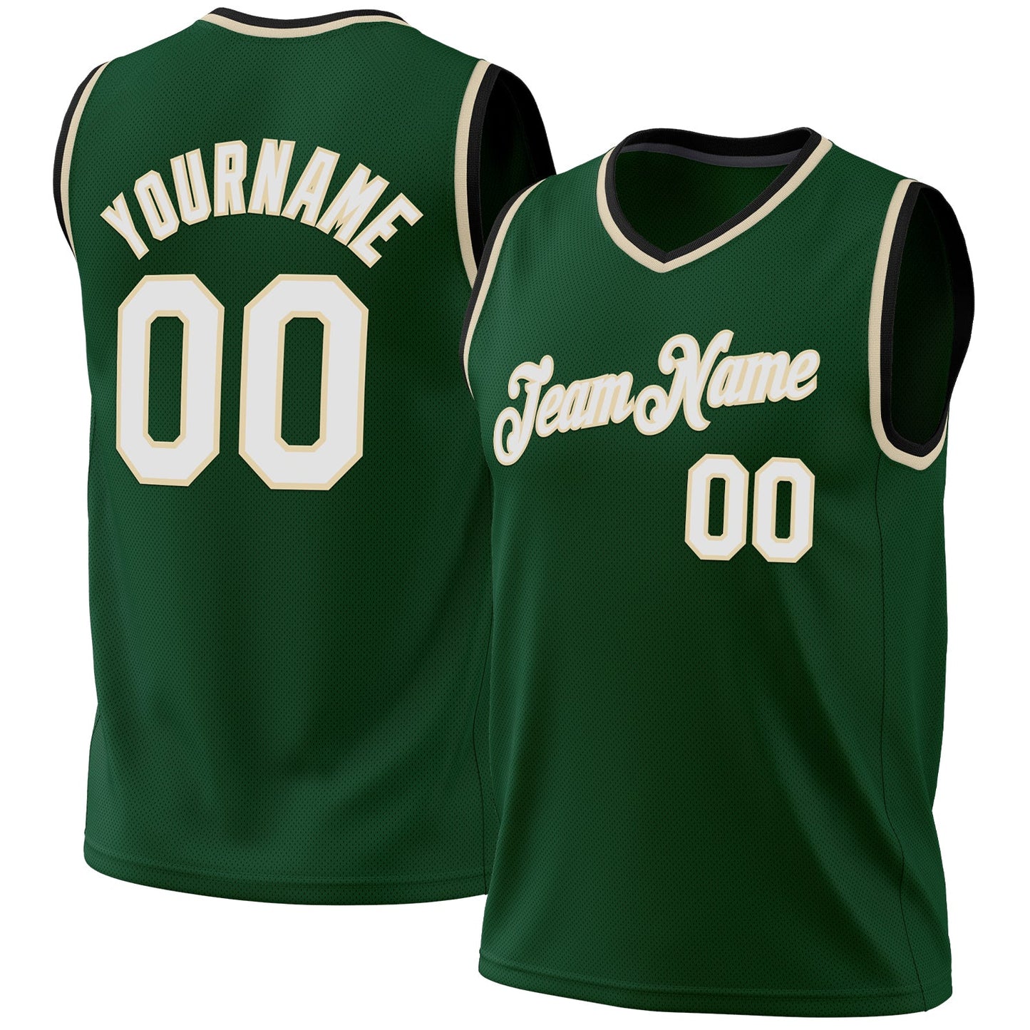 Custom Hunter Green White Cream-Black Authentic Throwback Basketball Jersey T-Shirts, Hoodie, Sweatshirt (Image 1)