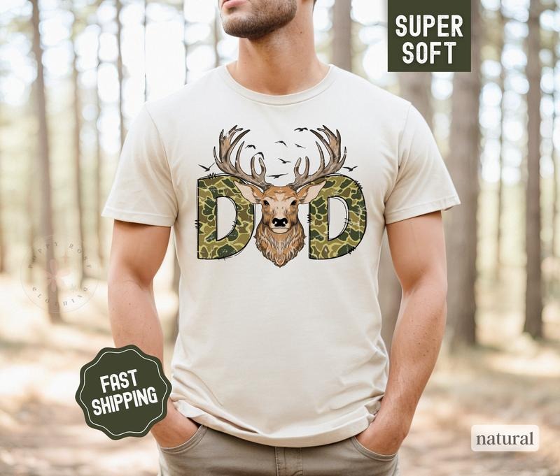 Hunting Dad Shirt, Fathers Day Tshirt, Fathers Day Gift for Dads Who Hunt, Dad Gift From Child, Deer Tshirt for Father...