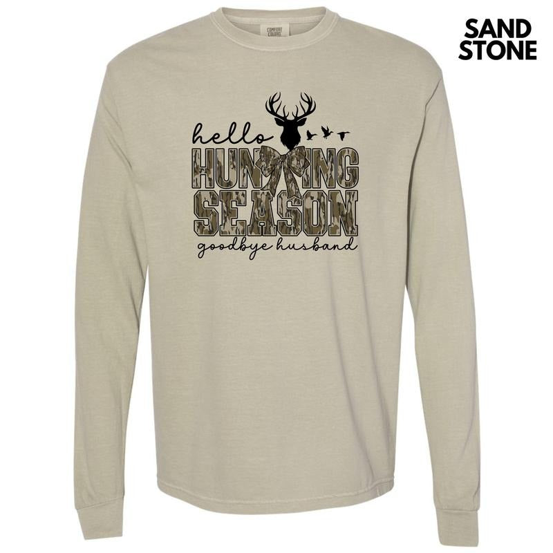 Hunting Season Husband Long Sleeve Comfort Colors T-Shirt 'NLB' Hoodie, Sweatshirt | WearSparks.com