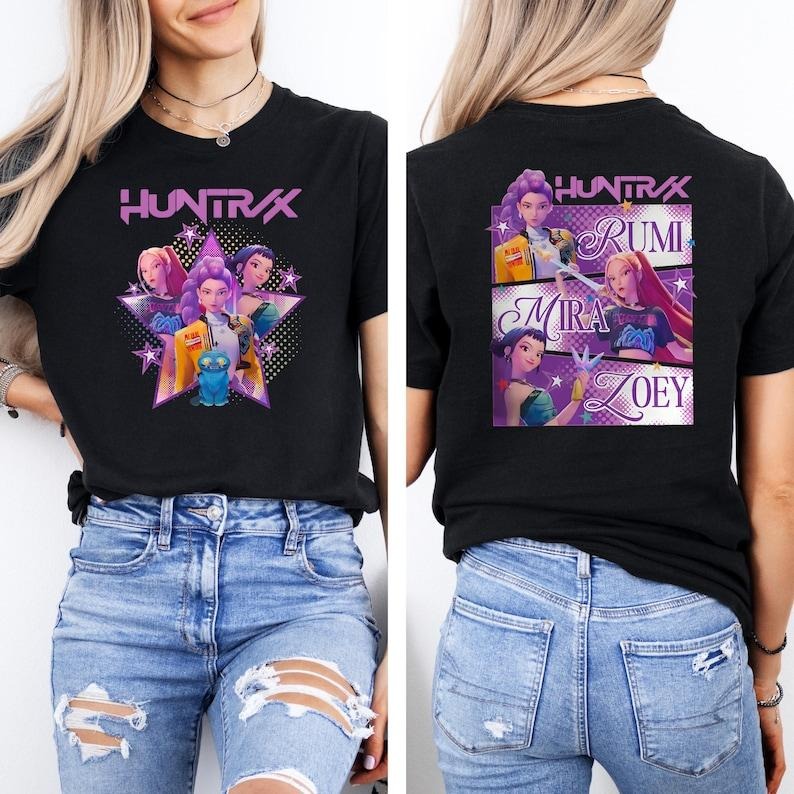 Huntrix t Shirt, Demon Hunters Shirt, Huntrix Girls T Shirt, Mira Rumi Joey Shirt, Demon Hunter Merch, Gift For Kpop Fan,...