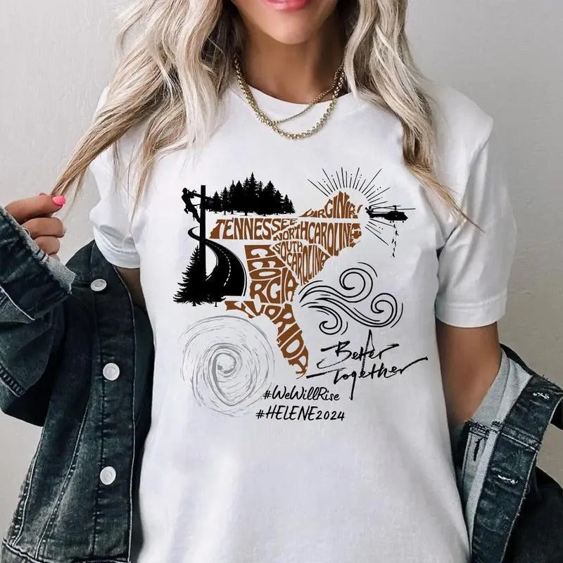 Hurricane Helene First Response T-Shirt Sweatshirt Hoodie, Trump 2024 Shirt, Vote Trump Vance T-Shirt Sweatshirt, Unisex...