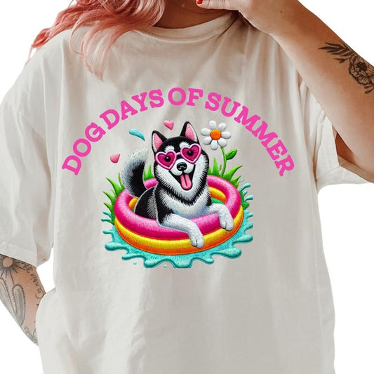 Husky Dog Days of Summer Shirt ~ Unisex Apparel Relaxed Fit Printed In The USA Clothing Womenswear Casual Comfort Cotton...