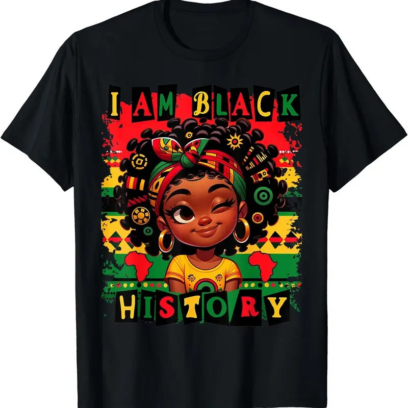 I Am Black History Month Black Melanin Girls T-Shirt | Unisex cotton tee Gifts, Crewneck Hoodie, Sweatshirt | WearSparks.com