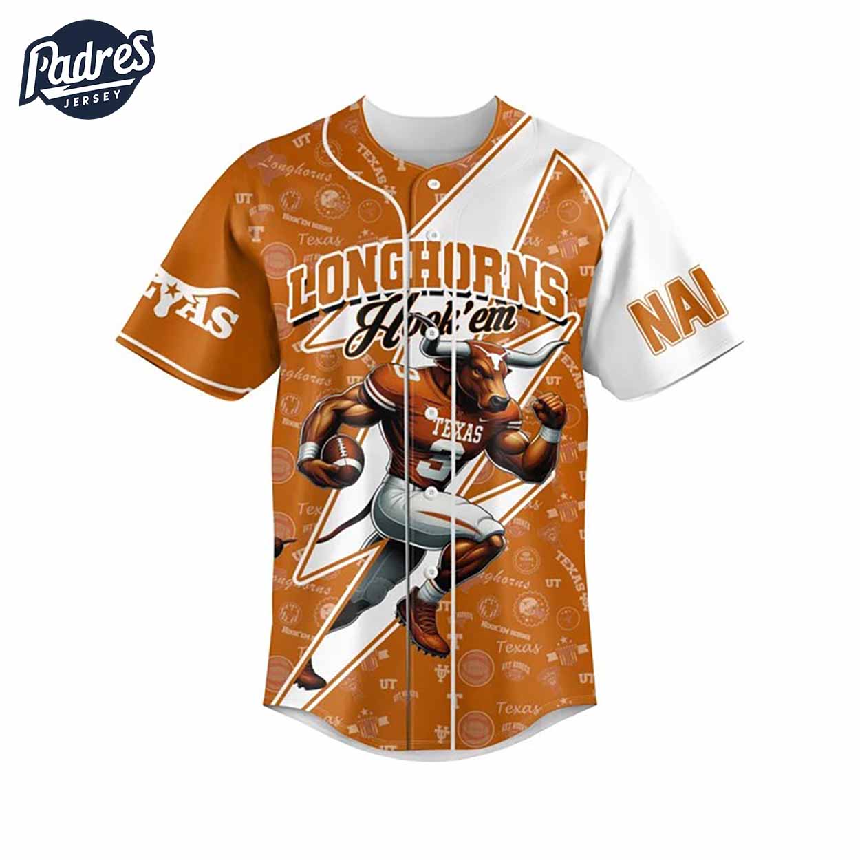 I Am Die Hard Fan Your Approval Is Not Required Texas Longhorns Football Baseball Jersey Gifs Fans - Padres... (Image 3)