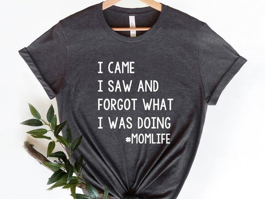 I Came I Saw And Forgot What I Was Doing Shirt, Funny Saying Quotes, Momlife Gift Tee, Sassy Shirt, Funny Women Shirt...
