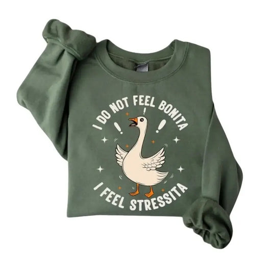 I Do Not Feel Bonita I Feel Stressita Shirt, Latina Sweatshirt, Silly Goose Shirts, Trending T-Shirt ,Trendy Tee, Mexican...