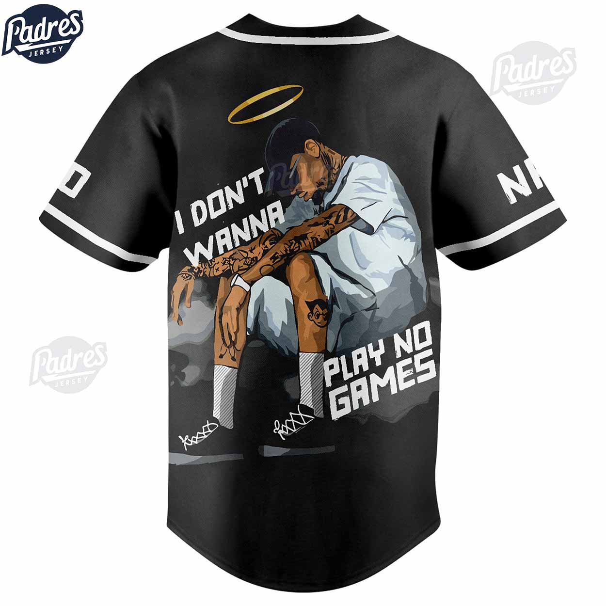 I Don't Wanna Play No Games Chris Brown Custom Baseball Jersey - Padres Jersey Oasis: Elevate Your Baseball... (Image 3)