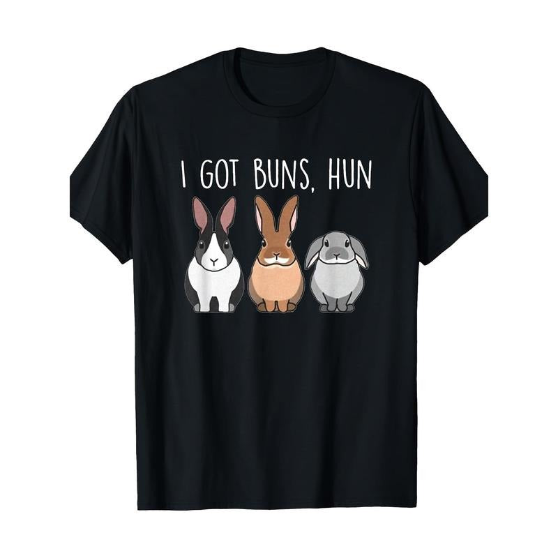 I Got Buns Hun, Bunny Funny, Lover Rabbit T-Shirt, Men's T-Shirt, 220g made in usa Hoodie, Sweatshirt | WearSparks.com