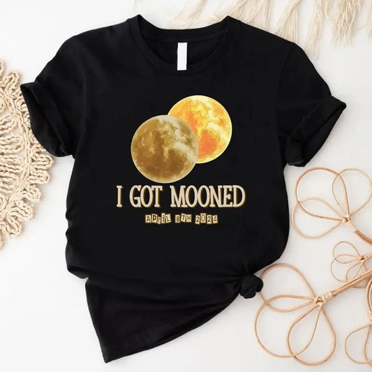 I Got Mooned April 8th 2024 Shirt, Total Solar Eclipse Friends Group Shirt, Solar Eclipse Viewer Family Matching Gift...