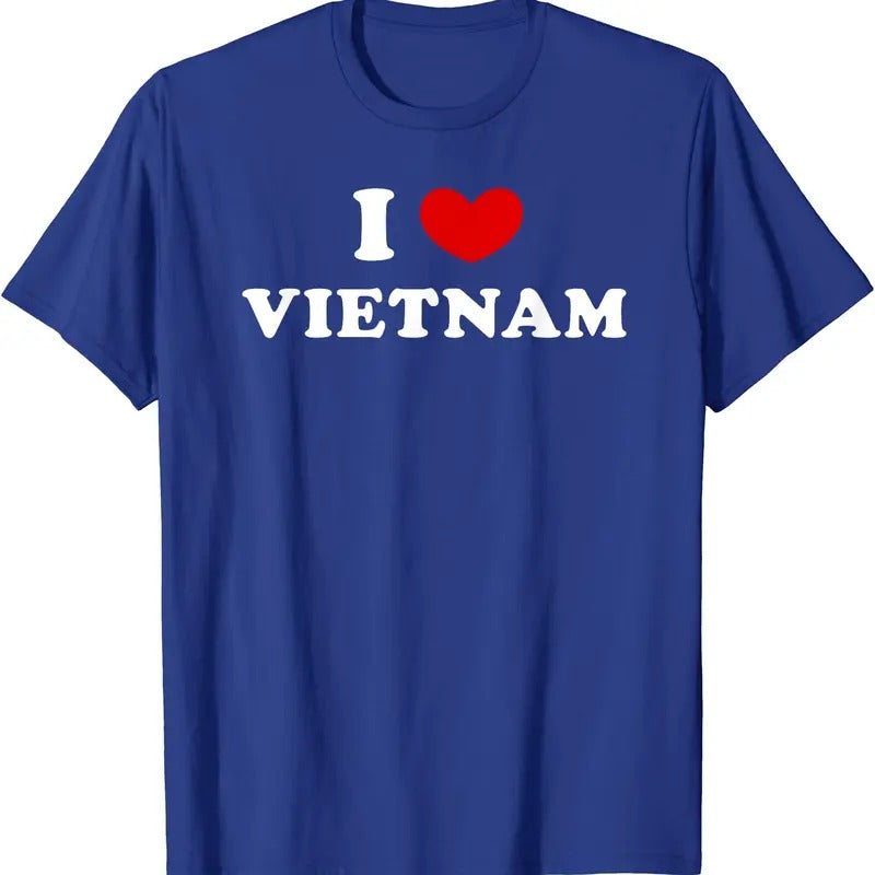 I Heart Vietnam Shirt, I Love Vietnam T-Shirt | Unisex Cotton Tee, Size S-5XL Hoodie, Sweatshirt | WearSparks.com