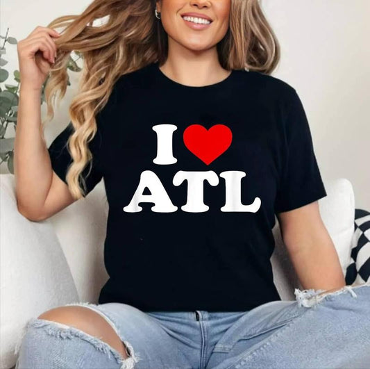 I Love Atlanta ATL - Heart T-Shirt | Cotton 100%, Crewneck, Top Womenswear Hoodie, Sweatshirt | WearSparks.com