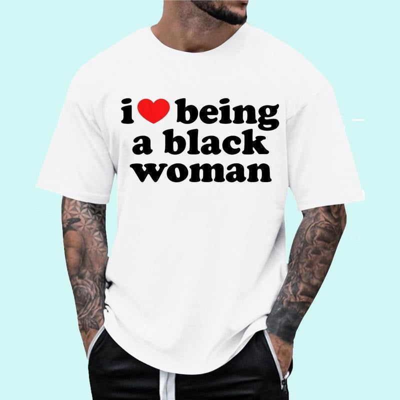 I Love Being Black Woman T-Shirt | COTTON, Short Sleeve, Menswear Topstyle{n002}2 Hoodie, Sweatshirt | WearSparks.com
