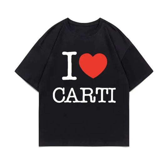 I Love Carti T-Shirt, Rapper Fan Merch, Heart Design Tee, Unisex Graphic Shirt, Gift for Hip Hop Lovers, Menswear &...