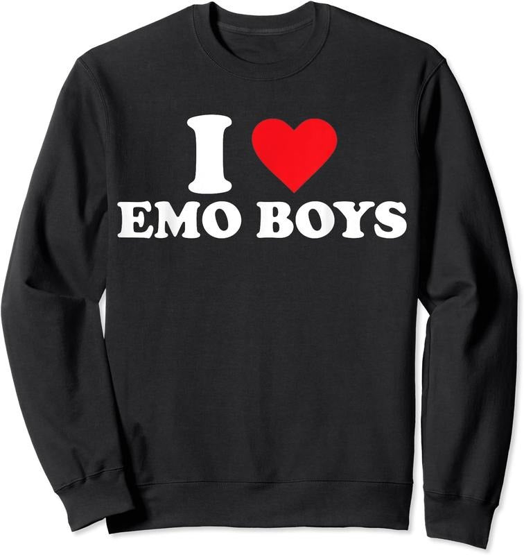 I Love Emo Boys Unisex Crewneck Sweatshirt T-Shirts, Hoodie | WearSparks.com