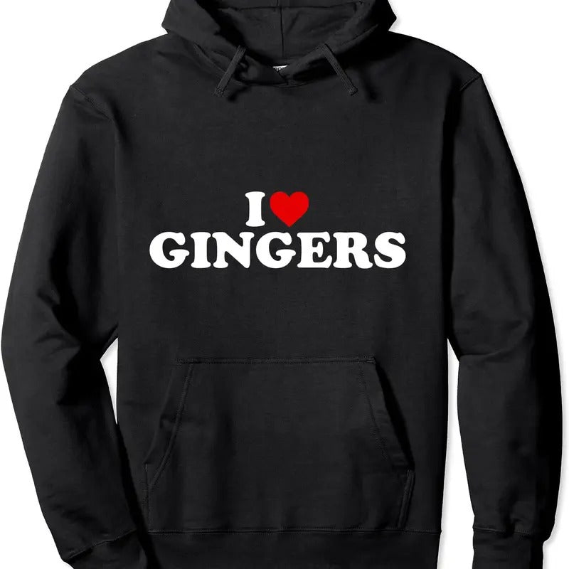 I Love Gingers - Heart Hoodie | Unisex Hooded Sweatshirt T-Shirts | WearSparks.com