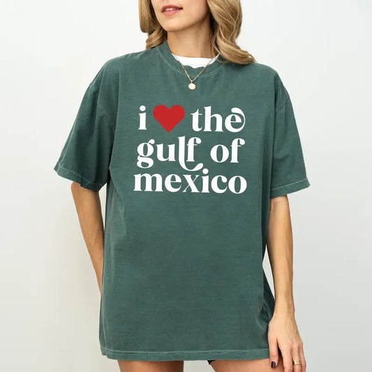 I Love Gulf of Mexico Comfort Colors Shirt, Retro Sunset Gulf of Forever Unisex Graphic Tee, Map Lover Apparel Gift...