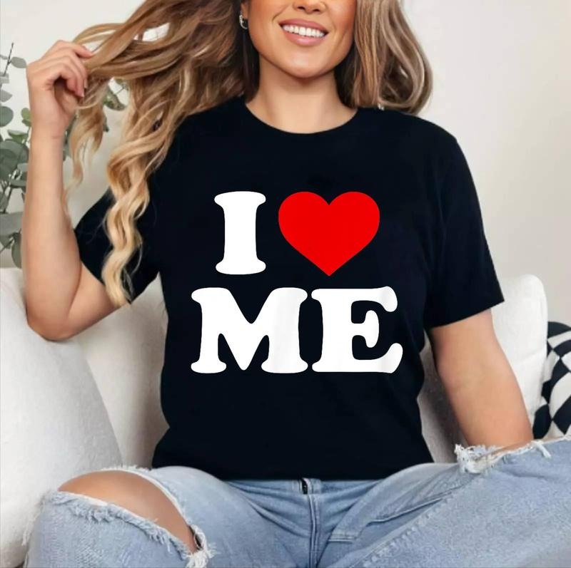 I Love ME - Heart T-Shirt | Cotton 100%, Crewneck, Top Womenswear Hoodie, Sweatshirt | WearSparks.com