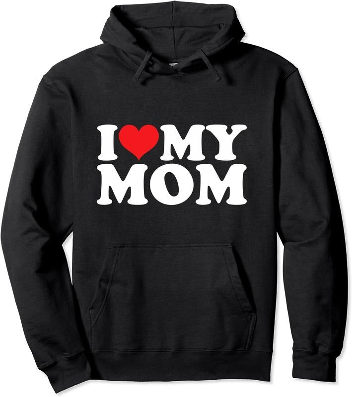 I Love Mom Pullover Hoodie | Unisex Hooded Sweatshirt T-Shirts | WearSparks.com