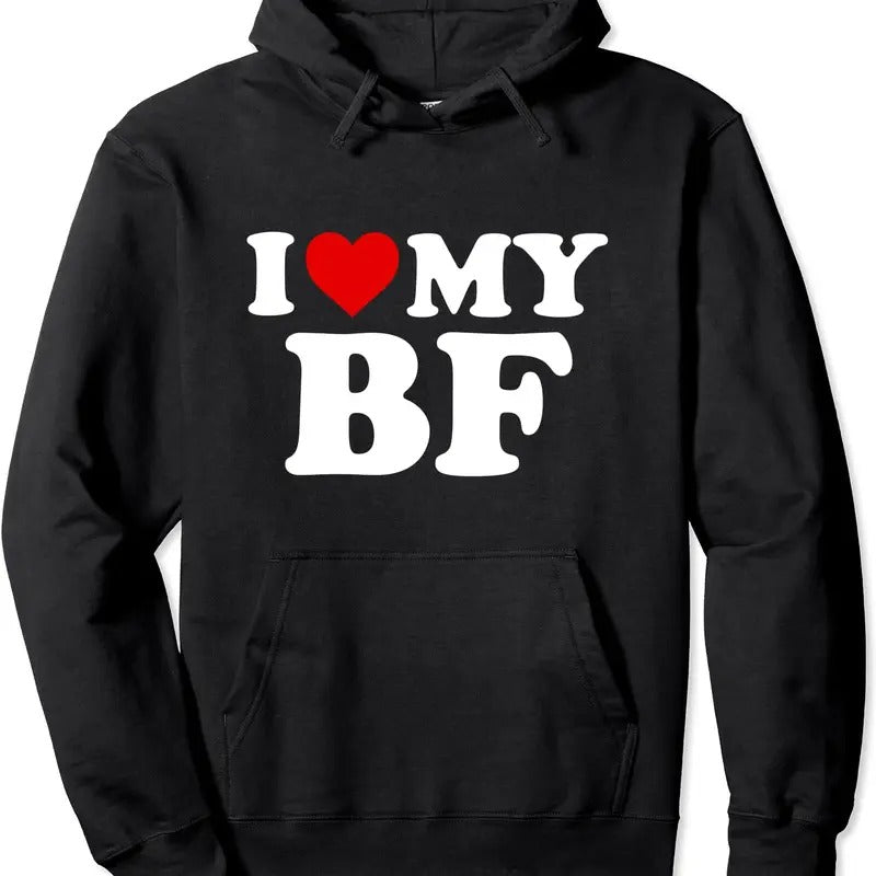 I Love My BF Boyfriend Pullover Hoodie | Unisex Hooded Sweatshirt T-Shirts | WearSparks.com