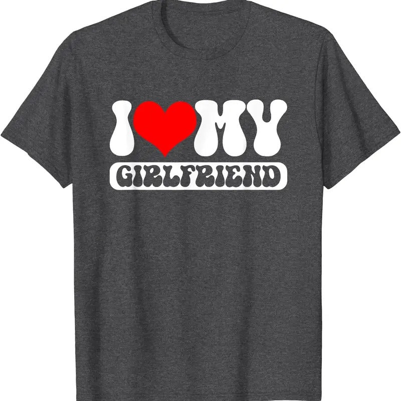 I Love My Girlfriend Cute Gift T-Shirt | Unisex Cotton Tee, Size S-5XL Hoodie, Sweatshirt | WearSparks.com