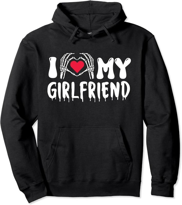 I Love My Girlfriend Halloween Pullover Hoodie | Unisex Hooded Sweatshirt T-Shirts | WearSparks.com