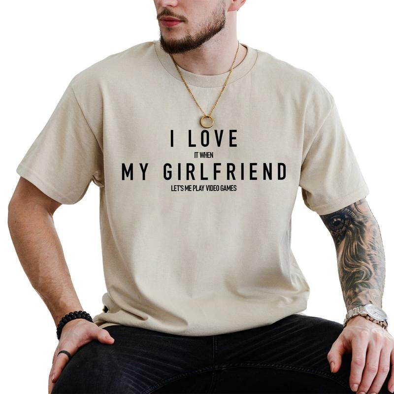 I Love My Girlfriend Shirt, Funny Video Game Tshirt for Boyfriend, I Love My Gf Tee, Gamer Top, Valentine's Day Gifts for...