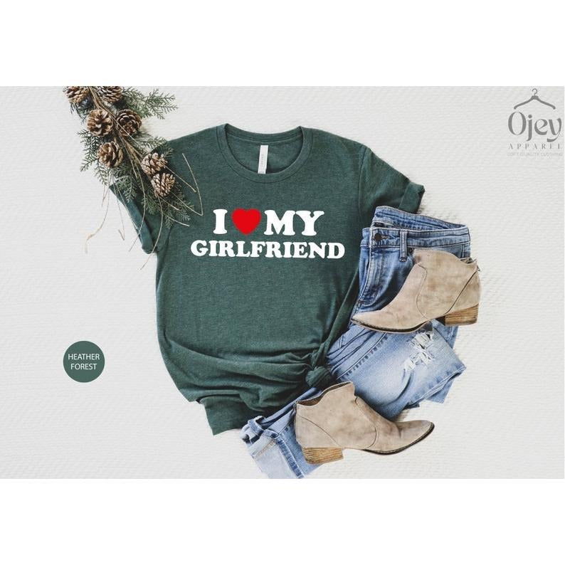 I Love My Girlfriend Shirt, Valentine Day Shirt, I Heart My Girlfriend Shirt, Valentine Shirt for Him, Valentine...